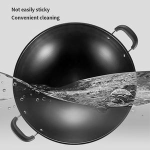 <span class=keywords><strong>Wok</strong></span> antiadhésif en gros d'usine Poêle à frire à deux poignées en bakélite Cuisinière à gaz <span class=keywords><strong>Wok</strong></span> à frire en fonte - Product Image 5