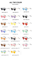 Lunettes de soleil en gros en forme de cœur pour hommes et femmes, protection UV400, style rétro coloré, lunettes hippie en métal, classiques pour les fêtes