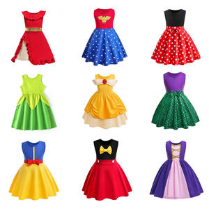 Costumi da Principessa Casual Senza Maniche per Bambine, Cosplay di Belle, Sirenetta, Rapunzel, Minnie, Biancaneve, Tinker Bell - Product Image 2