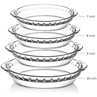 Plat à tarte en verre borosilicate de 9 pouces - Plat de cuisson rond profond pour four - Plat à tarte transparent résistant à la chaleur pour la cuisine