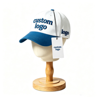 Casquettes de baseball bicolores en dobby à 5 panneaux avec logo personnalisé OEM ODM, chapeaux de sport structurés 100 % coton, vente en gros
