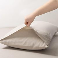 Taies d'oreiller 100% lin naturel, luxueuses, couleur unie, fraîches, respirantes, anti-humidité, durables, antistatiques, 2 taies d'oreiller pour la maison