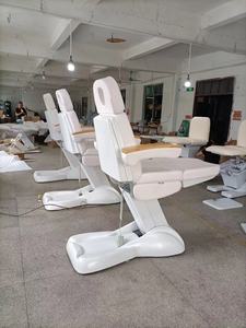 Lit de beauté moderne de qualité professionnelle pour salon, pour extensions de cils, avec trois moteurs et chaise pliable - Product Image 3