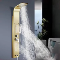 Panneau de douche en acier inoxydable 304 avec affichage numérique, système de colonne de douche murale à 5 fonctions pour salle de bain