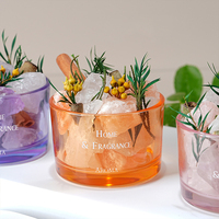 Ensemble diffuseur de parfum en verre OEM/ODM en gros avec pierres de cristal, plusieurs types de cristaux naturels, parfum personnalisé et boîte cadeau pour la décoration intérieure