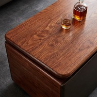 Bureau de direction en bois de placage naturel avec finition cristal, plateau en MDF E1, bureau de conseil avec interrupteur tactile LED