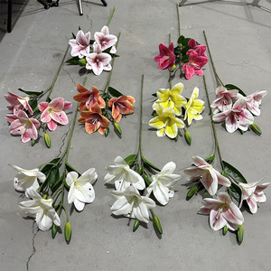 Bouquet de fleurs artificielles Yixuan Lily, arrangement floral en soie, décoration de mariage, décoration de salon - Product Image 2