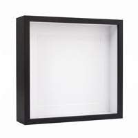 Cadre en bois MDF Shadow Box personnalisé, grain de bois noir mat, 20*20cm, profond, moderne, boîte à souvenirs 3D pour la décoration de fleurs séchées