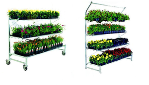 Chariot de transport en métal à 2/3/4 niveaux avec roues pour serre, <span class=keywords><strong>plantes</strong></span> <span class=keywords><strong>et</strong></span> <span class=keywords><strong>fleurs</strong></span> - Product Image 3