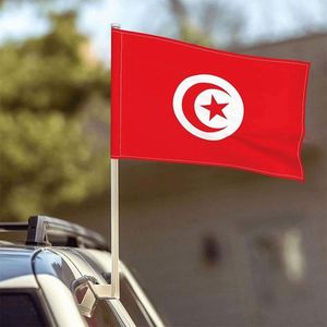 Wholesale Tunisia Tunisian Car Flags 12X18 Inch Outdoor Window Clip Flag Decoration <b>Banner</b> for Trucks - Product Image 2