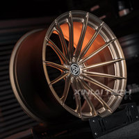 Jantes forgées monobloc personnalisées XINLAI 20-22 pouces bronze satiné à rayons fendus 5x112 5x120 pour Audi BMW