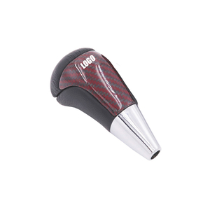 Poignée de levier de vitesses de voiture personnalisée de haute qualité, universelle, avec logo, en cuir et fibre de carbone, pour le style automobile - Product Image 4