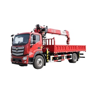 Grue de <span class=keywords><strong>camion</strong></span> hydraulique <span class=keywords><strong>à</strong></span> flèche télescopique droite FOTON AUMARK <span class=keywords><strong>à</strong></span> cabine simple de 8 tonnes, vente directe d'usine - Product Image 1