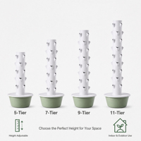Système de culture hydroponique vertical en matériau ABS de qualité alimentaire avec kit d'éclairage de croissance, équipement de plantation pour herbes, laitue, fraises
