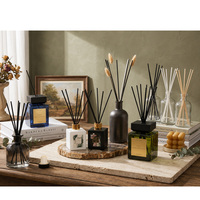 Bouteille diffuseur à roseaux en verre transparent avec bouchon en bois, diffuseur à roseaux plat, bouteille diffuseur à roseaux 100ml