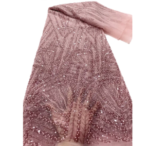 Ni. Ai màu đen thanh lịch Net ren vải sang trọng vuông hình thức Sequins ren vải đính cườm Net ren vải - Product Image 3