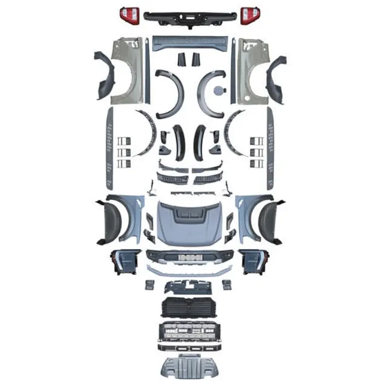 フォード2015-2020F150用の新しいタイパースタイルフェイスリフトカーバンパーパーツボディキット2021フォードf150Raptorへのアップグレード