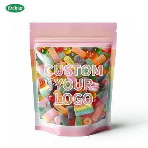 Kantong Mylar Berdiri dengan Logo Kustom dan Jendela Transparan untuk Kemasan Permen Gummy, Kue, dan Makanan - Product Image 1