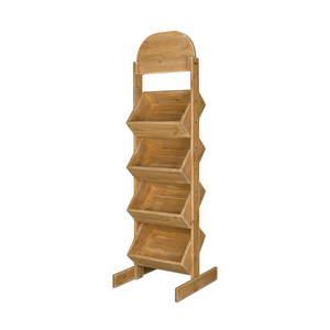 Présentoir en bois à 4 niveaux avec présentoirs en bois massif - Product Image 1
