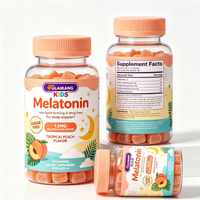 Gummies de mélatonine pour enfants, marque privée OEM, 1,5 mg, sans sucre, pour la mémoire et le sommeil, saveur tropicale, 50 unités, 2 gummies par paquet