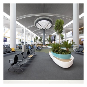 Thương mại chi phí thấp PP gạch thảm cho văn phòng phòng xe ô tô đồng bằng màu xám PVC ủng hộ cắt đống có thể giặt sân bay hành lang <span class=keywords><strong>Runner</strong></span> - Product Image 2