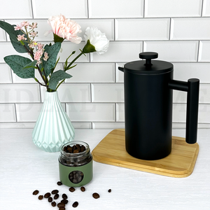 34 oz (1 litre) - Presse à café isotherme à double paroi noire, presse à thé, cafetière à piston, acier inoxydable 304 - Product Image 5