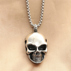 Collar con Colgante de Calavera de Acero Inoxidable, Estilo Punk para Hombre, Joyería con Temática Geométrica, Regalo 280572 - Product Image 1