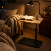Table de chevet au design minimaliste moderne, mobile, réglable en hauteur, en forme de C, avec roulettes, pour la maison, le bureau, le canapé