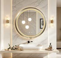 Miroir de salle de bain intelligent personnalisé OEM ODM en alliage d'aluminium, écologique, argenté, éclairé, réglable, IP65, pour hôtel, villa, appartement