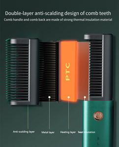 2026 <b>Hair</b> Straightener Comb Electric <b>Heating</b> Straightener Heated Electric Comb 2 in 1 Electric Straightener <b>Brush</b> - Product Image 4