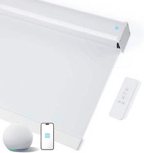 Persianas Enrollables Manuales de Poliéster con Bloqueo Total de Luz, Fácil de Usar, Tela de Filtrado de Luz, Color Negro Horizontal - Product Image 1