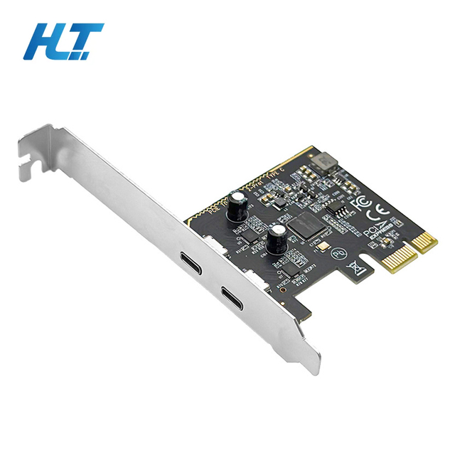 PCI-E 1X to Dual Type C Expansion Card USB 3.1 Gen2 5Gbps Riser ASM1042 Chip Desktop in Stock
