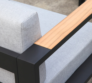 Bestia salling funda del modular jardín sofá de aluminio al aire libre sofá de madera de teca brazo mesa de mármol hotel jardín - Product Image 5