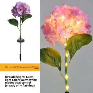 Luces Solares para Jardín con Forma de Hortensia, Resistentes al Agua IP65, Resistentes a los Rayos UV, Efecto de Fuegos Artificiales, Decoración para Caminos Exteriores y Villas - Product Image 5