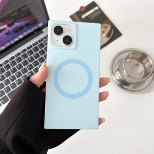 <b>Candy</b> Color Straight Edge Soft TPU Phone Case for iPhone 13 14 15 16 Pro Max Wireless Charging Strong Magnetic Shockproof Cover - Product Image 5