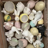 Céramique Lapin de Pâques Lapin Céramique Ornement de Pâques Décorations en céramique de Pâques