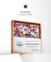 Trophée en cristal personnalisé avec cadre en métal doré et pierres colorées pour souvenirs de tournoi et plaques de récompense de club, OEM