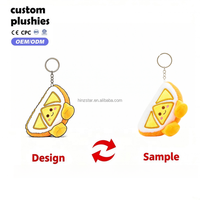 Schattig oranje pluizig fruit sleutelhanger pluche sleutelhanger Kawaii tas hanger decoratie cartoon citrus gevuld charme cadeau voor kinderen