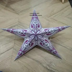 Hot Selling Glitter Work Printed Paper Star Lamps/Lanterns For Christmas Decoration Wholesale Bulk From India