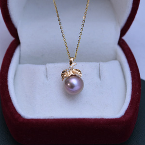 Collier pendentif en perle d'eau douce blanche de 9-10 mm, chaîne de clavicule en argent S925 pour femmes, lumière intense, tempérament féminin délicat - Product Image 4