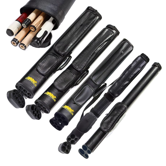 Custom Logo High Quality Black PU Leather 2/4/6/8 Holes 2x2 2x3 2x4 3x5 Billiard Cue Bag Hard Pool Cue Cases