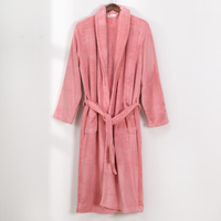 Chemises de nuit luxueuses en velours corail doux à manches longues et longueur genou pour femmes - Vêtements de spa à domicile personnalisables pour toutes les saisons