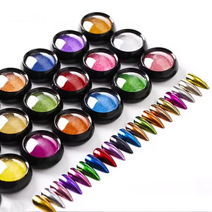 1pc 24 Couleurs Poudre de paillettes pour ongles Effet miroir Chrome Pigment 0.5g Peinture <span class=keywords><strong>Dip</strong></span> Métallique <span class=keywords><strong>Brillant</strong></span> avec effet magique - Product Image 2