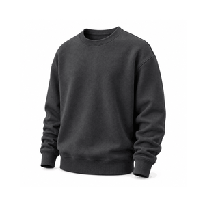 Sweat-shirt personnalisable pour homme, vert foncé, col rond, coupe classique, tricoté, décontracté, hiver, couleur unie, manches longues, 100% coton - Product Image 4