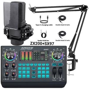 Mezclador de Audio de Alta Calidad, Tarjeta de Sonido para Transmisión en Vivo, Micrófono de Condensador de Estudio, Micrófono con Cable para Podcast y Grabación de Sonido - Product Image 5