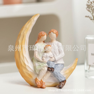 Escultura de resina familiar, figura decorativa, adorno artístico de escritorio para regalo del Día del Padre - Product Image 4
