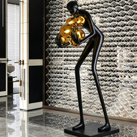 Sculpture de figure humaine LED, figurine abstraite moderne, statue lumineuse en FRP pour la décoration intérieure de la maison et des hôtels