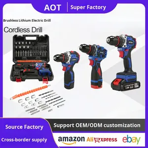 Taladro Eléctrico de Litio de Alta Potencia, Nuevo, Transfronterizo, Sin Escobillas, con Clip de Tres Garras, Reversible, Tipo Cañón Pequeño, Recargable, de Doble Velocidad - Product Image 2