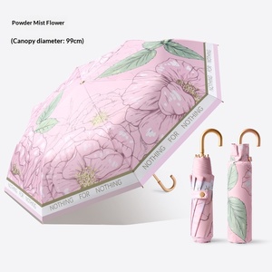 Nouveau parapluie pliant ultra-léger pour femme, à crochet courbé manuel, triple protection UV, double usage soleil/pluie, style princesse en dentelle - Product Image 6