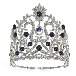 Vente en gros Miss World grande couronne ronde 16 cm de haut concours de beauté <span class=keywords><strong>Lauréat</strong></span> Champagne couronne de cristal - Product Image 4